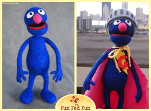 Run Red Run Needle Felted Grover Super Grover